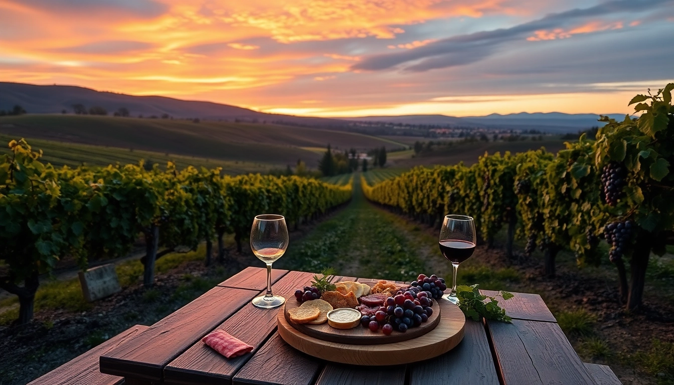 Savoring the beauty of Sacramento Wineries with a picturesque vineyard landscape and inviting picnic setting.